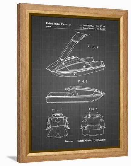 PP1076-Black Grid Suzuki Jet Ski Patent Poster-Cole Borders-Framed Premier Image Canvas