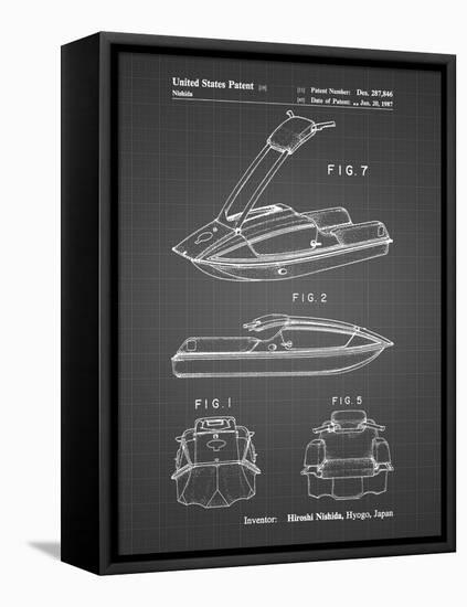 PP1076-Black Grid Suzuki Jet Ski Patent Poster-Cole Borders-Framed Premier Image Canvas