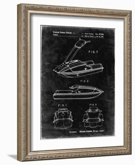 PP1076-Black Grunge Suzuki Jet Ski Patent Poster-Cole Borders-Framed Giclee Print