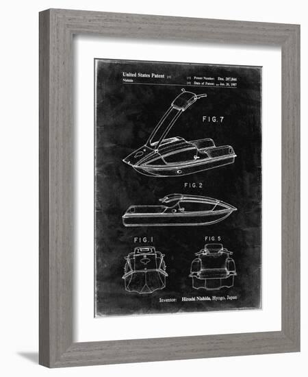 PP1076-Black Grunge Suzuki Jet Ski Patent Poster-Cole Borders-Framed Giclee Print