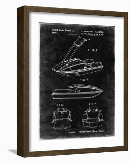 PP1076-Black Grunge Suzuki Jet Ski Patent Poster-Cole Borders-Framed Giclee Print