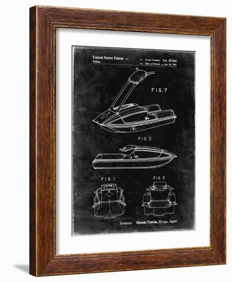 PP1076-Black Grunge Suzuki Jet Ski Patent Poster-Cole Borders-Framed Giclee Print