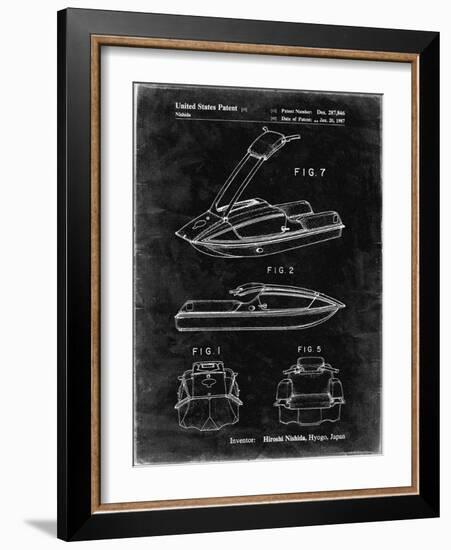 PP1076-Black Grunge Suzuki Jet Ski Patent Poster-Cole Borders-Framed Giclee Print