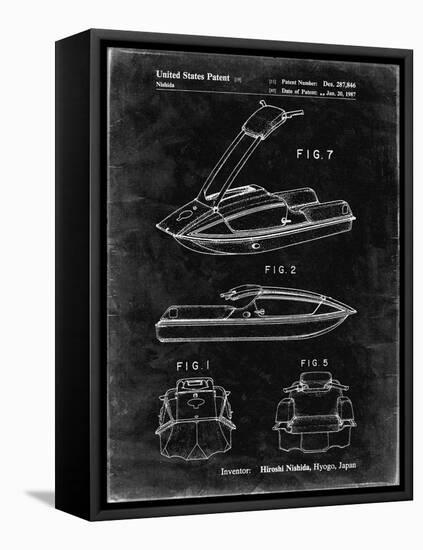 PP1076-Black Grunge Suzuki Jet Ski Patent Poster-Cole Borders-Framed Premier Image Canvas