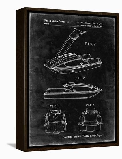 PP1076-Black Grunge Suzuki Jet Ski Patent Poster-Cole Borders-Framed Premier Image Canvas