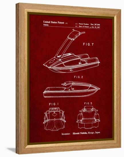 PP1076-Burgundy Suzuki Jet Ski Patent Poster-Cole Borders-Framed Premier Image Canvas