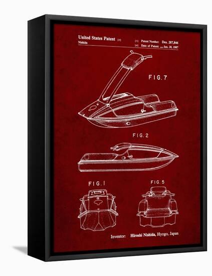 PP1076-Burgundy Suzuki Jet Ski Patent Poster-Cole Borders-Framed Premier Image Canvas