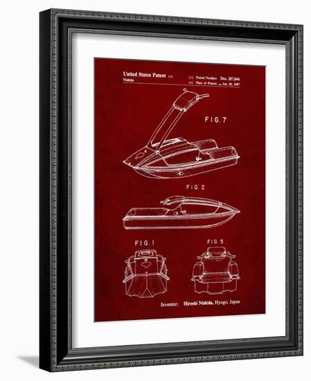 PP1076-Burgundy Suzuki Jet Ski Patent Poster-Cole Borders-Framed Giclee Print