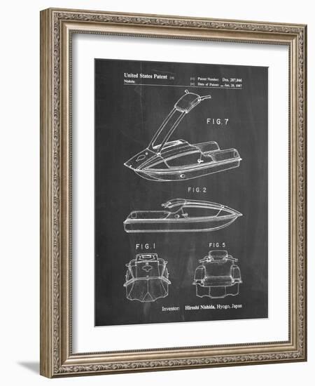 PP1076-Chalkboard Suzuki Jet Ski Patent Poster-Cole Borders-Framed Giclee Print