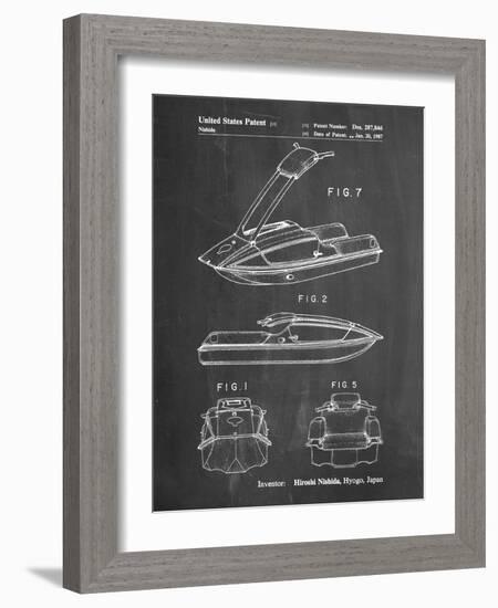 PP1076-Chalkboard Suzuki Jet Ski Patent Poster-Cole Borders-Framed Giclee Print