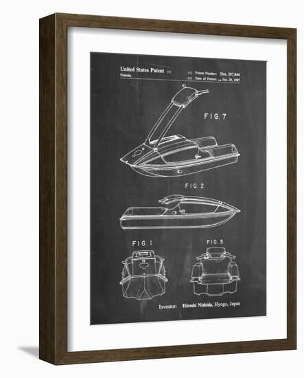 PP1076-Chalkboard Suzuki Jet Ski Patent Poster-Cole Borders-Framed Giclee Print