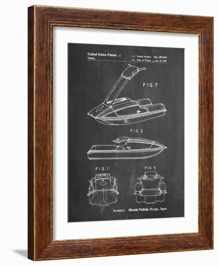 PP1076-Chalkboard Suzuki Jet Ski Patent Poster-Cole Borders-Framed Giclee Print