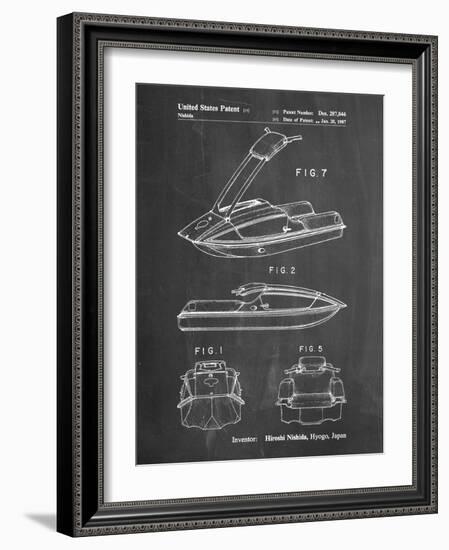 PP1076-Chalkboard Suzuki Jet Ski Patent Poster-Cole Borders-Framed Giclee Print