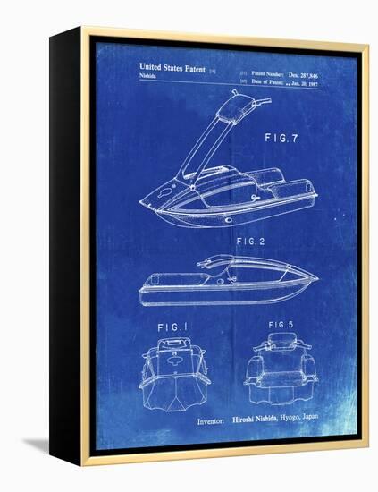 PP1076-Faded Blueprint Suzuki Jet Ski Patent Poster-Cole Borders-Framed Premier Image Canvas