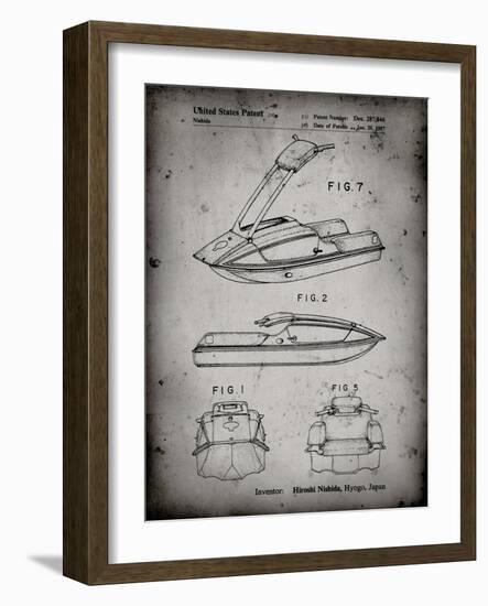 PP1076-Faded Grey Suzuki Jet Ski Patent Poster-Cole Borders-Framed Giclee Print