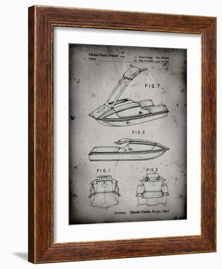 PP1076-Faded Grey Suzuki Jet Ski Patent Poster-Cole Borders-Framed Giclee Print