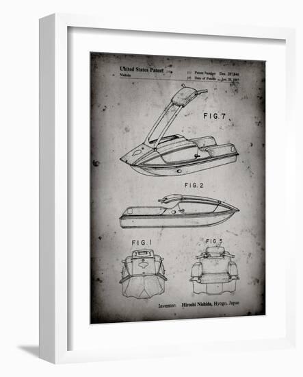 PP1076-Faded Grey Suzuki Jet Ski Patent Poster-Cole Borders-Framed Giclee Print