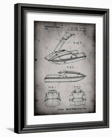 PP1076-Faded Grey Suzuki Jet Ski Patent Poster-Cole Borders-Framed Giclee Print