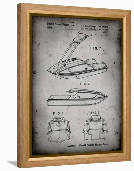 PP1076-Faded Grey Suzuki Jet Ski Patent Poster-Cole Borders-Framed Premier Image Canvas