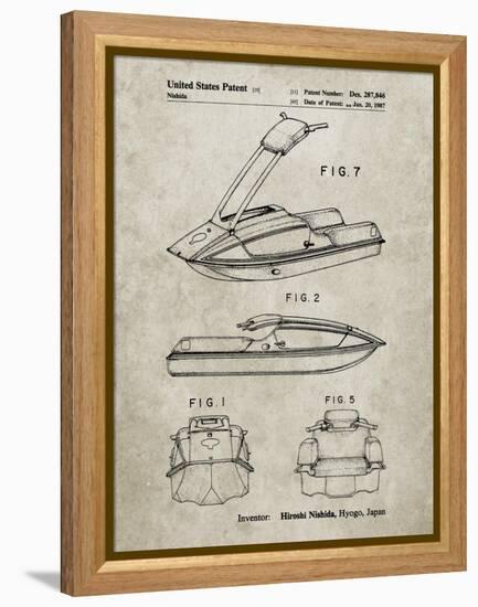 PP1076-Sandstone Suzuki Jet Ski Patent Poster-Cole Borders-Framed Premier Image Canvas