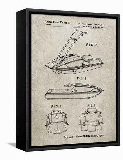 PP1076-Sandstone Suzuki Jet Ski Patent Poster-Cole Borders-Framed Premier Image Canvas