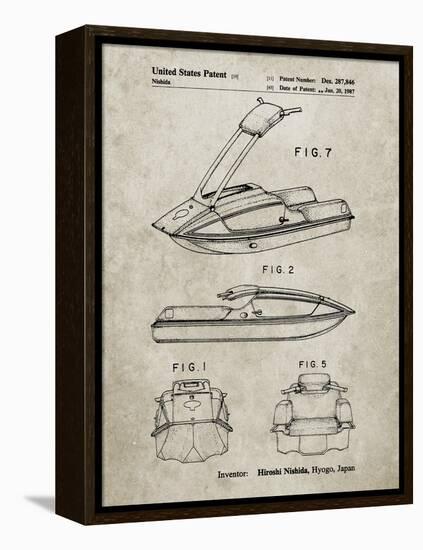 PP1076-Sandstone Suzuki Jet Ski Patent Poster-Cole Borders-Framed Premier Image Canvas