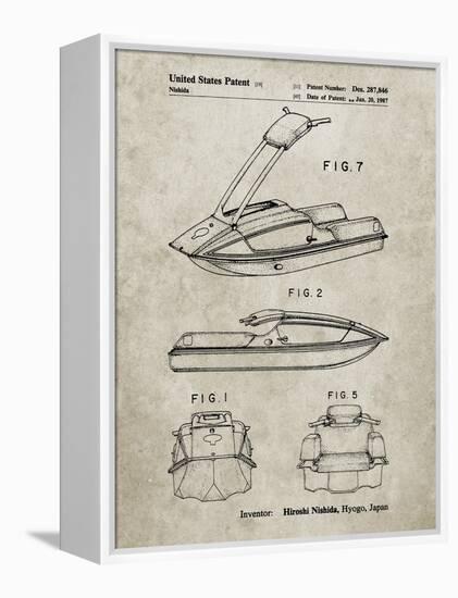 PP1076-Sandstone Suzuki Jet Ski Patent Poster-Cole Borders-Framed Premier Image Canvas