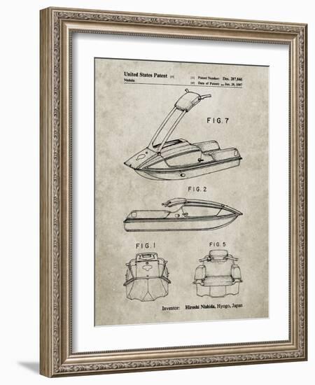 PP1076-Sandstone Suzuki Jet Ski Patent Poster-Cole Borders-Framed Giclee Print