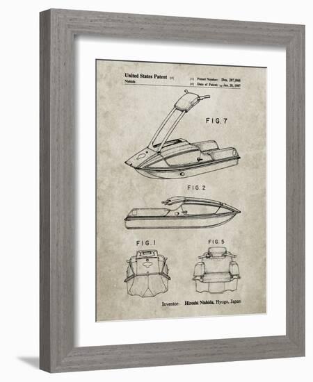 PP1076-Sandstone Suzuki Jet Ski Patent Poster-Cole Borders-Framed Giclee Print