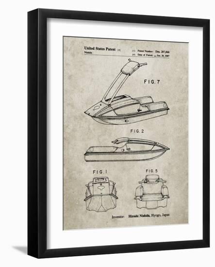 PP1076-Sandstone Suzuki Jet Ski Patent Poster-Cole Borders-Framed Giclee Print