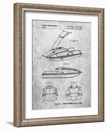 PP1076-Slate Suzuki Jet Ski Patent Poster-Cole Borders-Framed Giclee Print