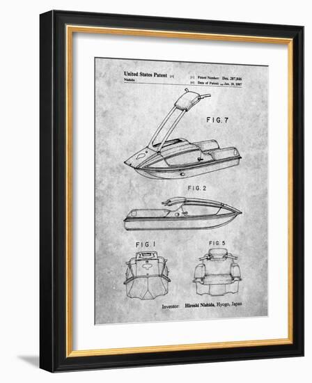 PP1076-Slate Suzuki Jet Ski Patent Poster-Cole Borders-Framed Giclee Print