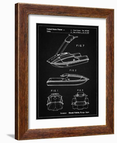 PP1076-Vintage Black Suzuki Jet Ski Patent Poster-Cole Borders-Framed Giclee Print