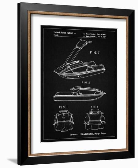 PP1076-Vintage Black Suzuki Jet Ski Patent Poster-Cole Borders-Framed Giclee Print