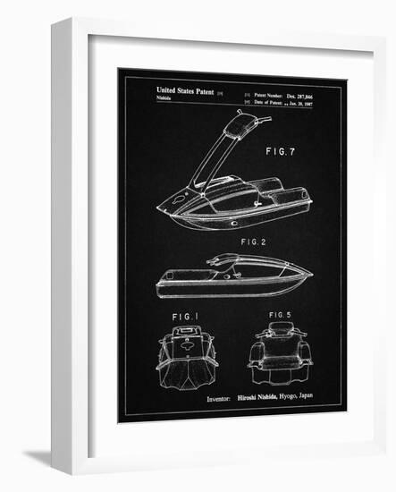 PP1076-Vintage Black Suzuki Jet Ski Patent Poster-Cole Borders-Framed Giclee Print