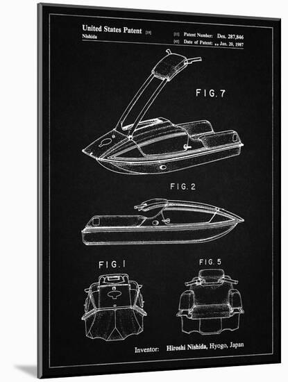 PP1076-Vintage Black Suzuki Jet Ski Patent Poster-Cole Borders-Mounted Giclee Print