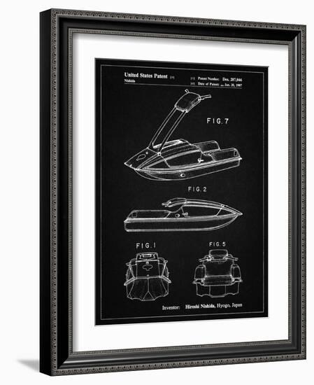 PP1076-Vintage Black Suzuki Jet Ski Patent Poster-Cole Borders-Framed Giclee Print