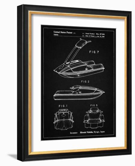 PP1076-Vintage Black Suzuki Jet Ski Patent Poster-Cole Borders-Framed Giclee Print