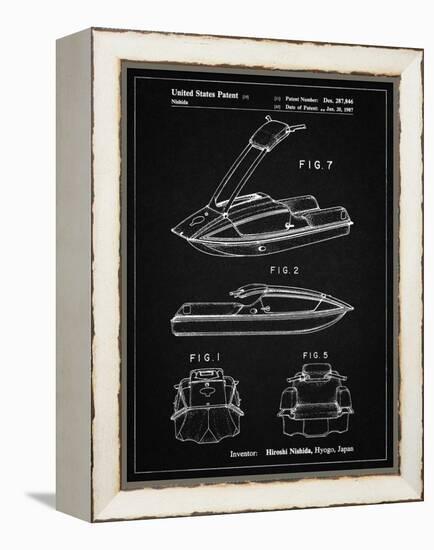 PP1076-Vintage Black Suzuki Jet Ski Patent Poster-Cole Borders-Framed Premier Image Canvas