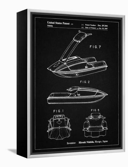 PP1076-Vintage Black Suzuki Jet Ski Patent Poster-Cole Borders-Framed Premier Image Canvas