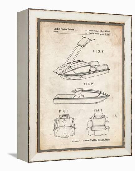 PP1076-Vintage Parchment Suzuki Jet Ski Patent Poster-Cole Borders-Framed Premier Image Canvas