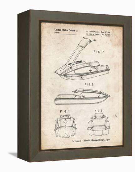 PP1076-Vintage Parchment Suzuki Jet Ski Patent Poster-Cole Borders-Framed Premier Image Canvas