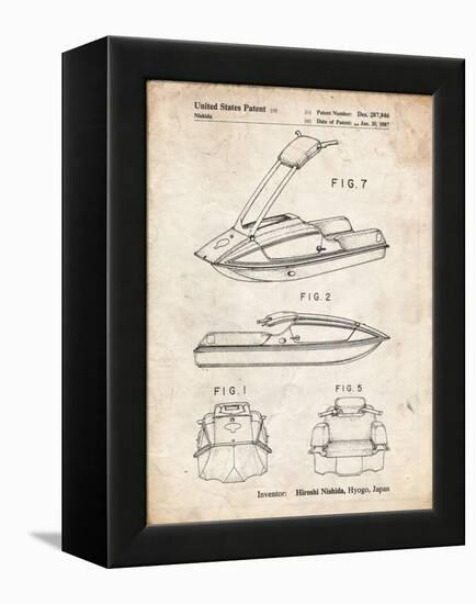 PP1076-Vintage Parchment Suzuki Jet Ski Patent Poster-Cole Borders-Framed Premier Image Canvas