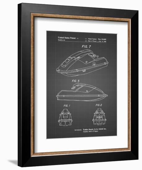 PP1077-Black Grid Suzuki Wave Runner Patent Poster-Cole Borders-Framed Premium Giclee Print
