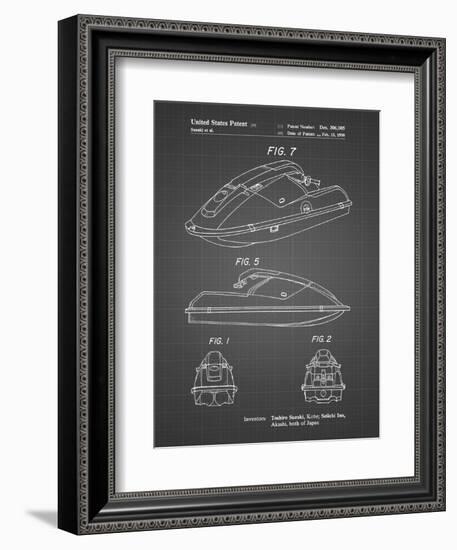 PP1077-Black Grid Suzuki Wave Runner Patent Poster-Cole Borders-Framed Premium Giclee Print