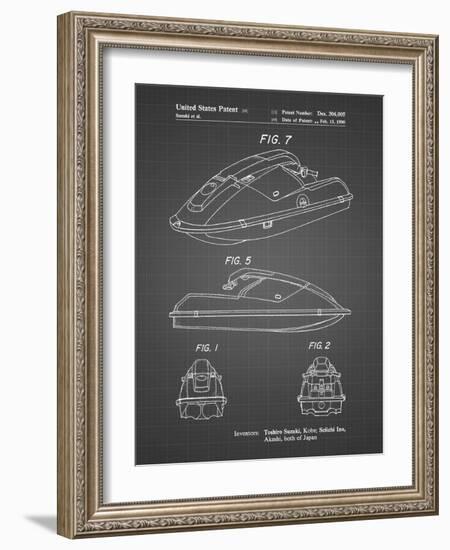 PP1077-Black Grid Suzuki Wave Runner Patent Poster-Cole Borders-Framed Giclee Print