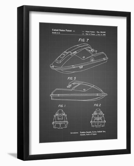 PP1077-Black Grid Suzuki Wave Runner Patent Poster-Cole Borders-Framed Giclee Print