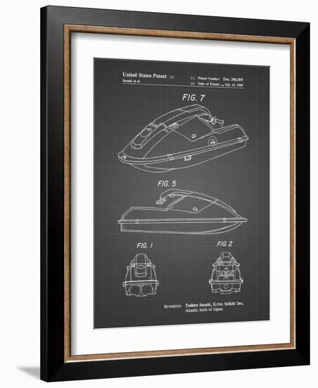 PP1077-Black Grid Suzuki Wave Runner Patent Poster-Cole Borders-Framed Giclee Print