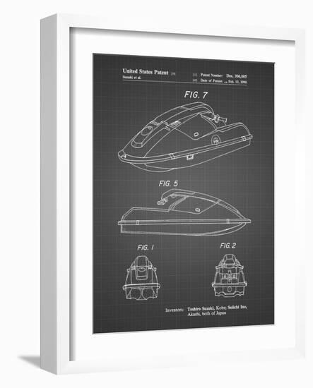 PP1077-Black Grid Suzuki Wave Runner Patent Poster-Cole Borders-Framed Giclee Print