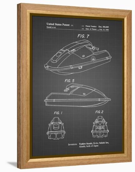 PP1077-Black Grid Suzuki Wave Runner Patent Poster-Cole Borders-Framed Premier Image Canvas